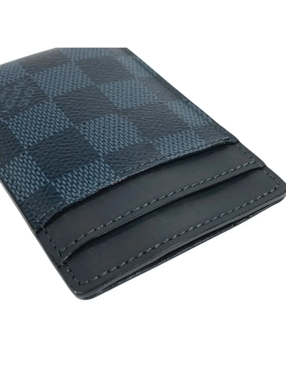 Louis Vuitton Card Case Pince Damiercobalt Canvas Navy